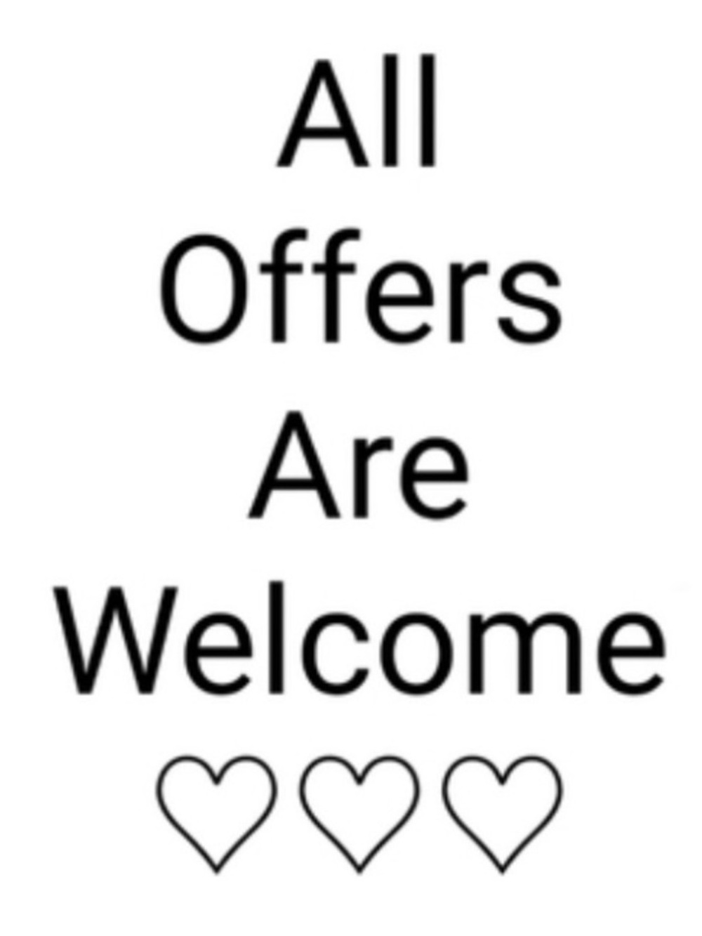 Minimalist 'All Offers Are Welcome' Text Print - Black on White